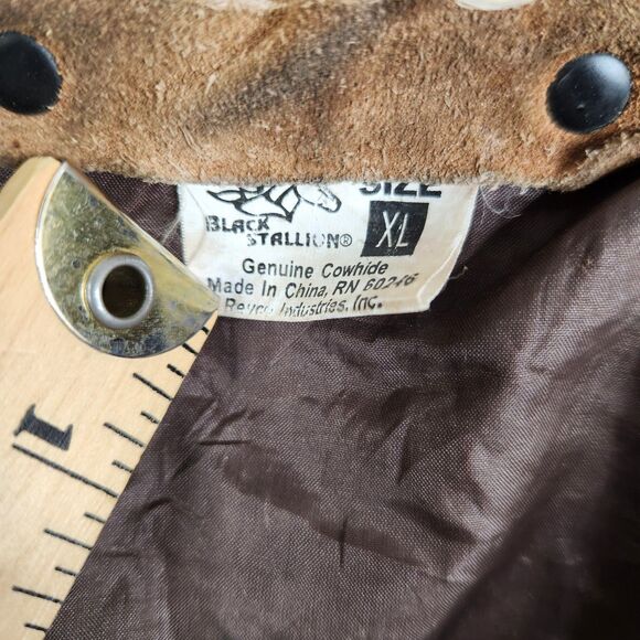 Black Stallion Vintage 30WC Split Cowhide Snap Button Leather Welding Jacket XL - Picture 5 of 12